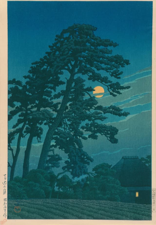 Moon at Magome, Kawase Hasui