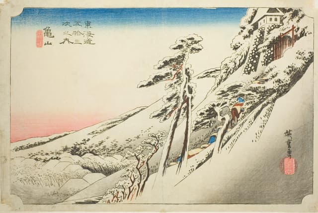 Kameyama: Clear Weather after Snow, Utagawa Hiroshige