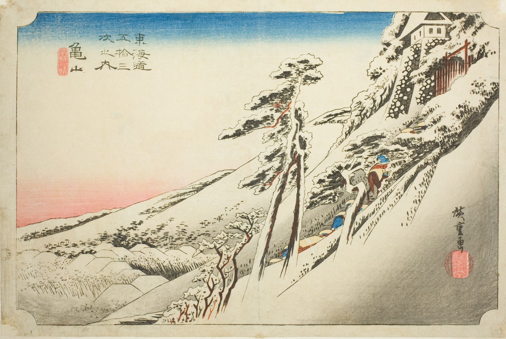 Kameyama: Clear Weather after Snow — Utagawa Hiroshige